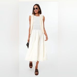 Tory Burch Linen Scalloped Lace Dress